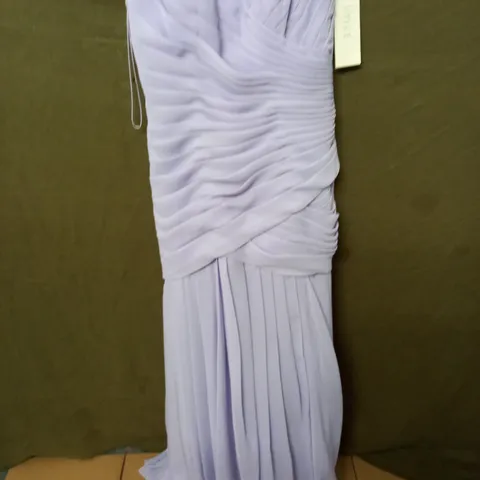 RONALD JOYCE VIOLET PLEAT DETAIL DRESS - 14