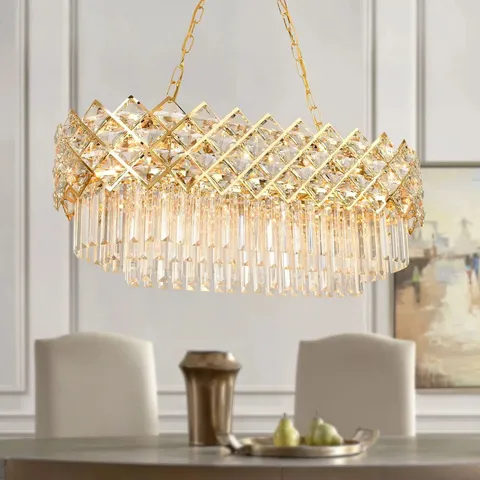 BOXED SIETA 8 LIGHT CRYSTAL CHANDELIER