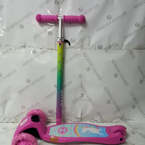 ZINC THREE WHEELED LIGHT UP SCOOTER (UNICORN)