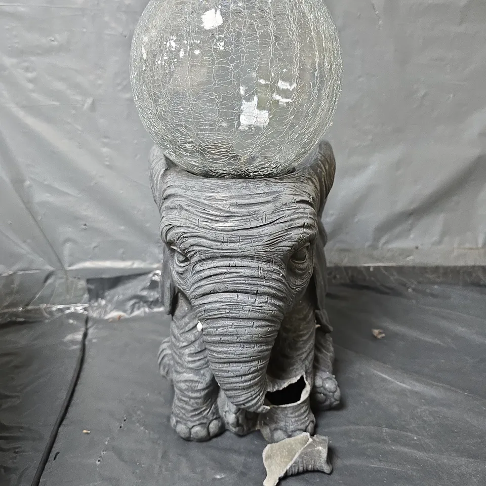 BOXED SMART SOLAR ELEPHANT ORB GARDEN DECORATION