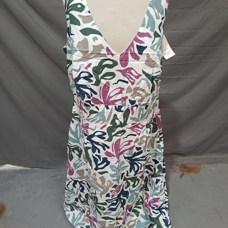 SEASALT CORNWALL SKY BEYOND DRESS IN SEA FROND CHALK SIZE 20