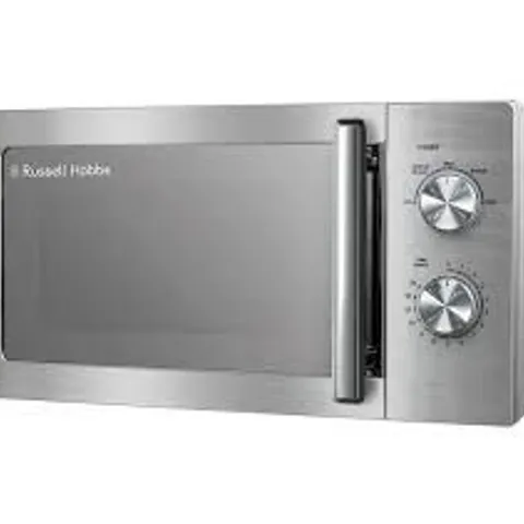 BOXED RUSSELL HOBBS RHMM827SS COMPACT SOLO MICROWAVE - SILVER