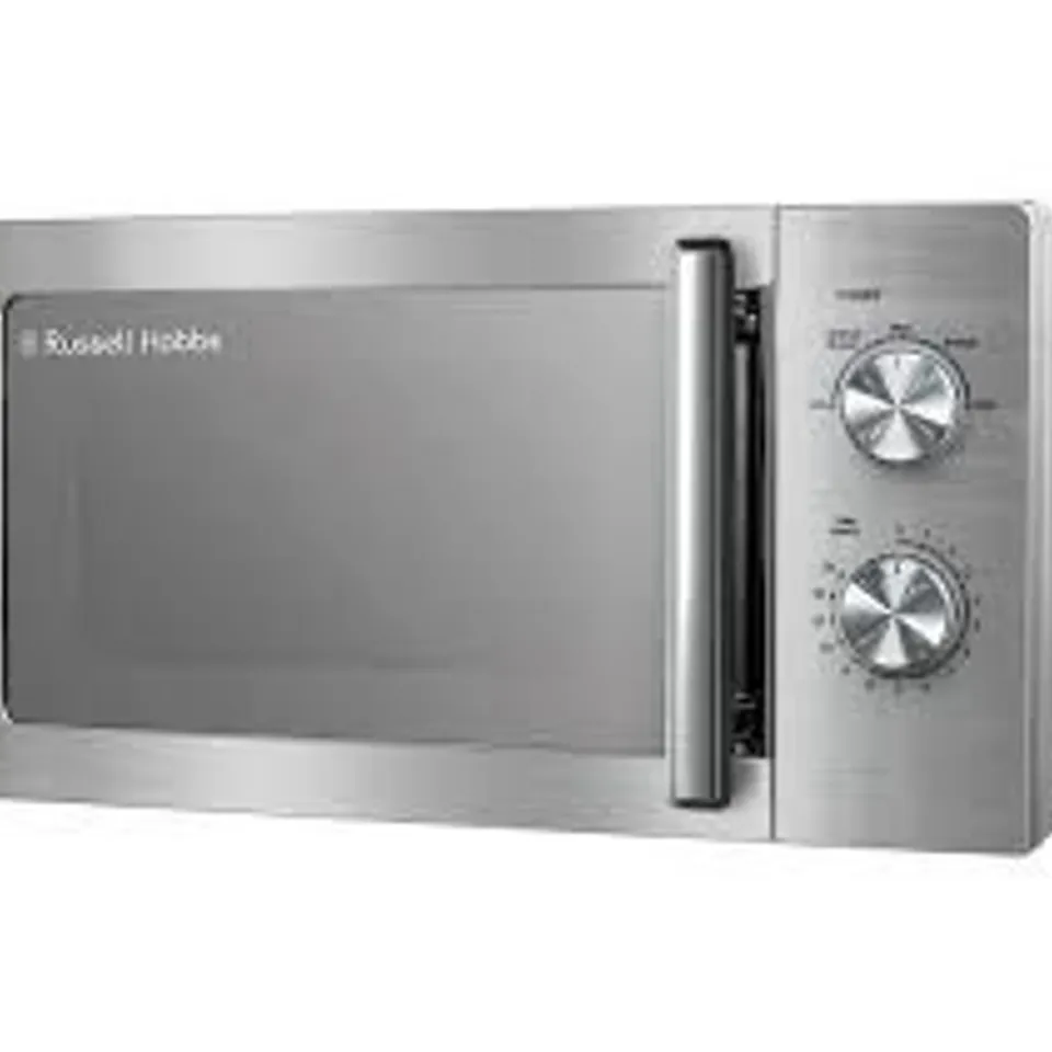BOXED RUSSELL HOBBS RHMM827SS COMPACT SOLO MICROWAVE - SILVER