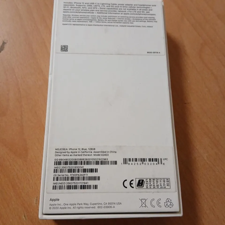 APPLE IPHONE 12 128GB BLUE – BOXED (A2403)