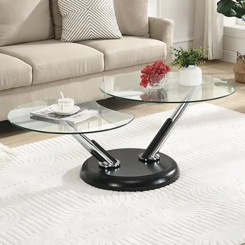 BOXED TOKYO CLEAR GLASS TOP COFFEE TABLE IN BLACK MATT (1 BOX)