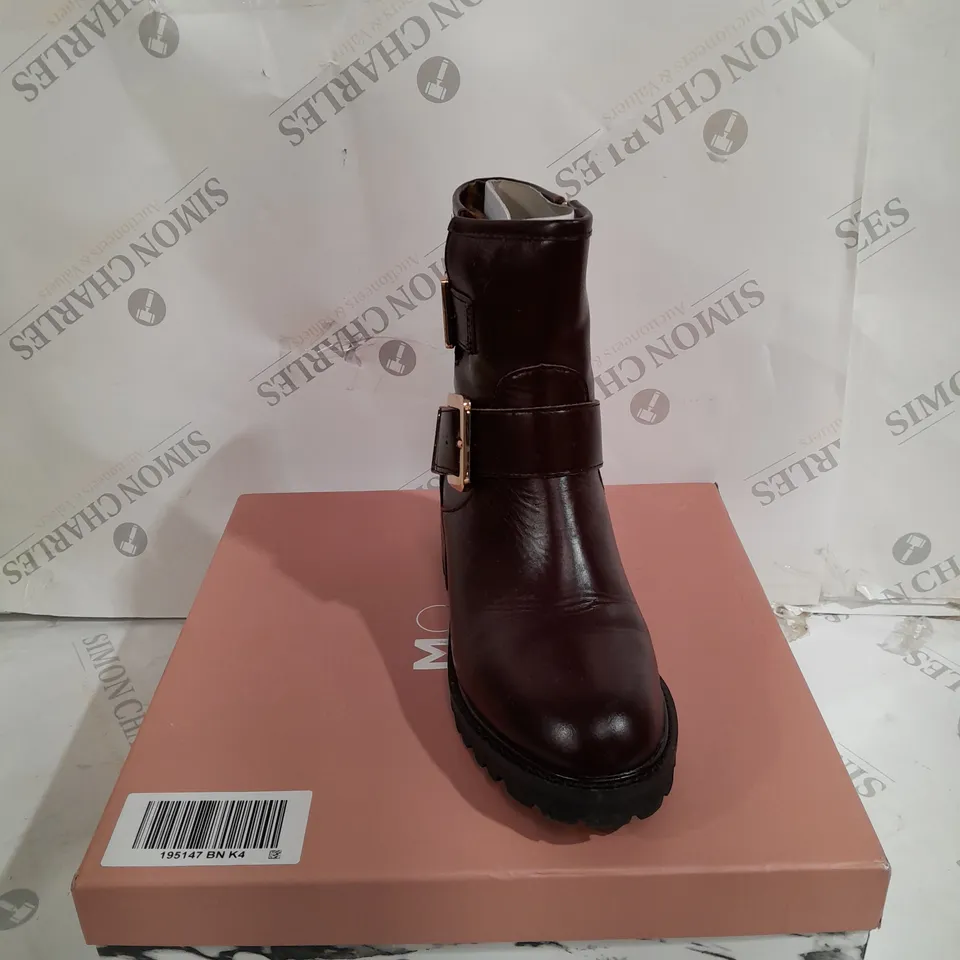 BOXED PAIR OF MODA IN PELLE CORNELIA BROWN LEATHER BOOTS SIZE 4