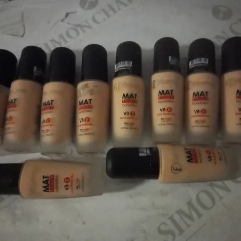 GROUP OF 10 FLORMAR MAT TOUCH 30ML FOUNDATIONS, M307 PORCELAIN IVORY