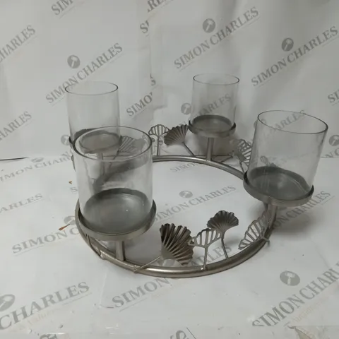 BOXED OUTLET ALISON CORK GINKO CENTREPIECE CANDLE HOLDER