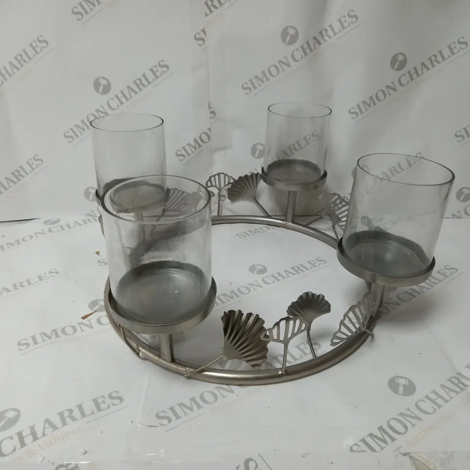 BOXED OUTLET ALISON CORK GINKO CENTREPIECE CANDLE HOLDER