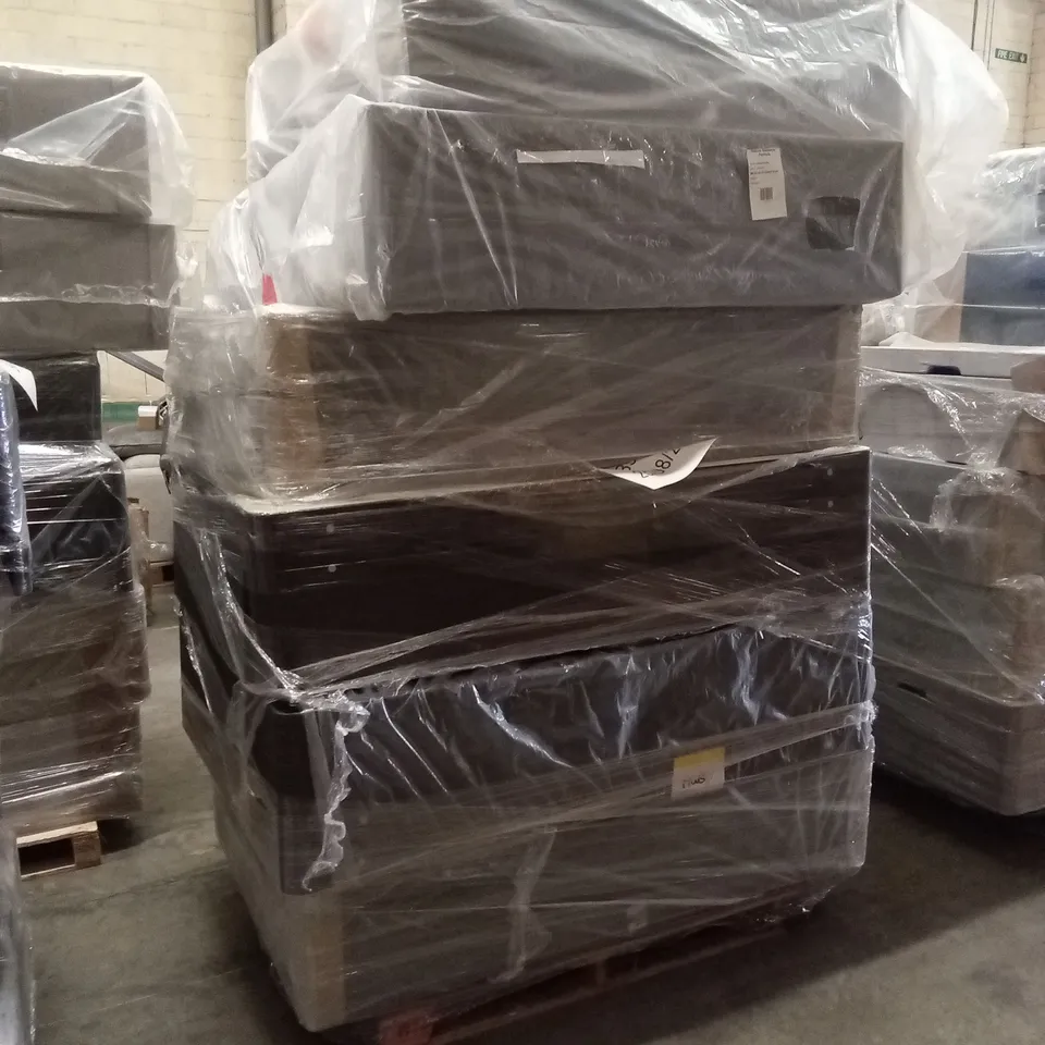 PALLET OF ASSORTED QUALITY DESIGNER DIVAN BASES // SIZES AND COLOURS VARY