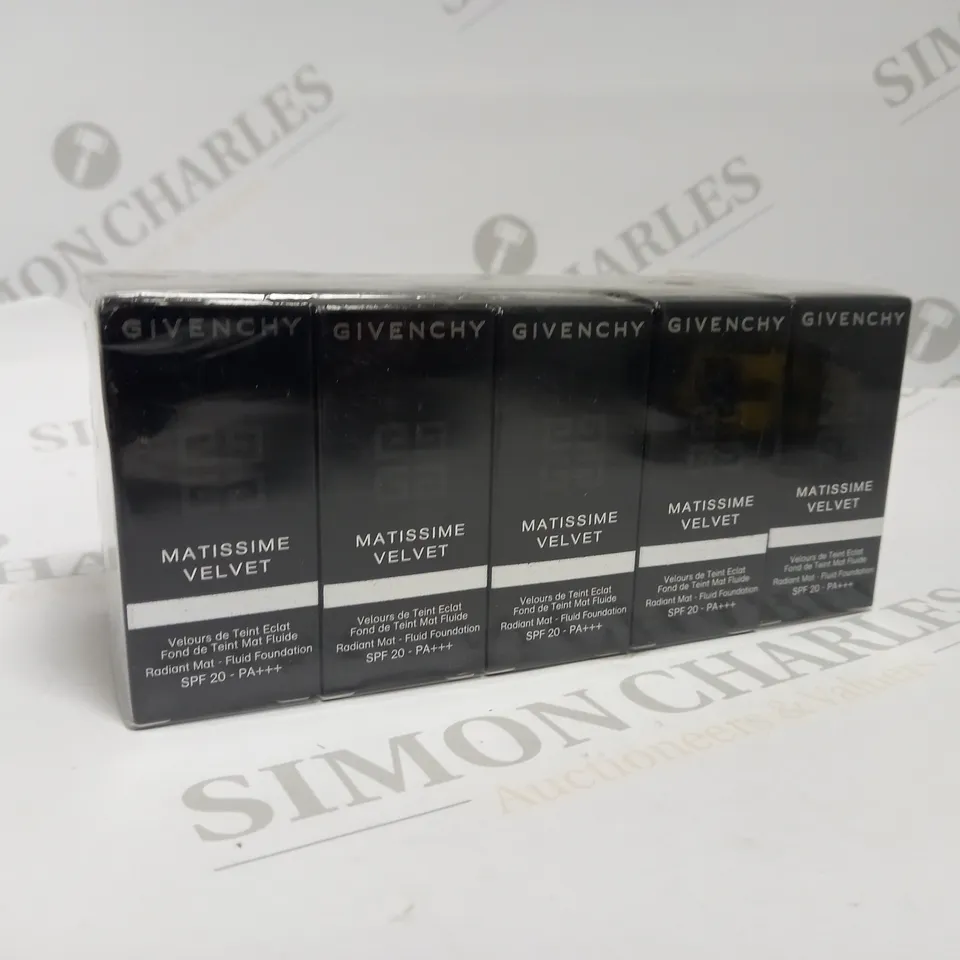 APPROXIMATELY 10 X 5ML GIVENCHY MATISSIME VELVET RADIANT MAT FLUID FOUNDATION #04 MAT BEIGE SAMPLES