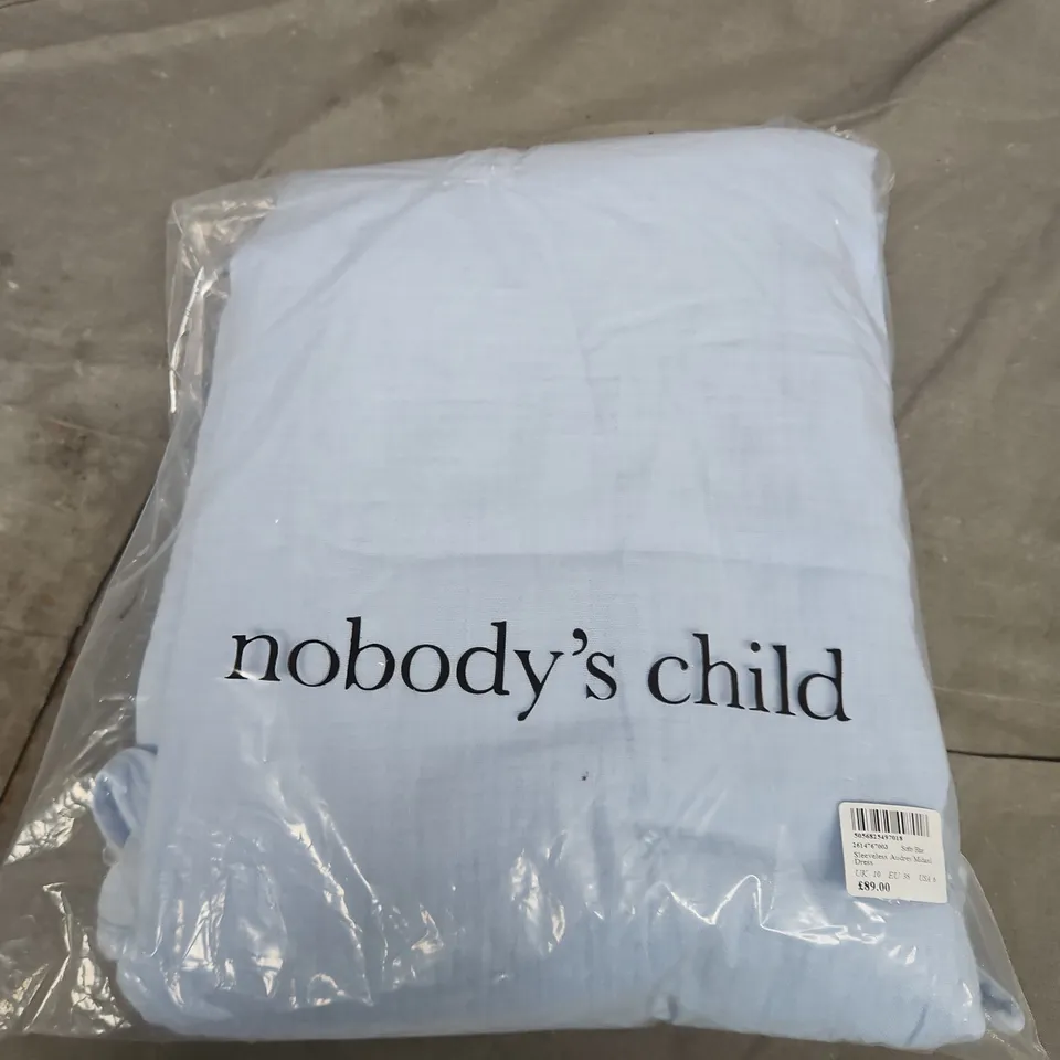 BAGGED NOBODYS CHILD SLEEVELESS AUBREY MIDAXI DRESS IN SOFTS BLUE - UK 10