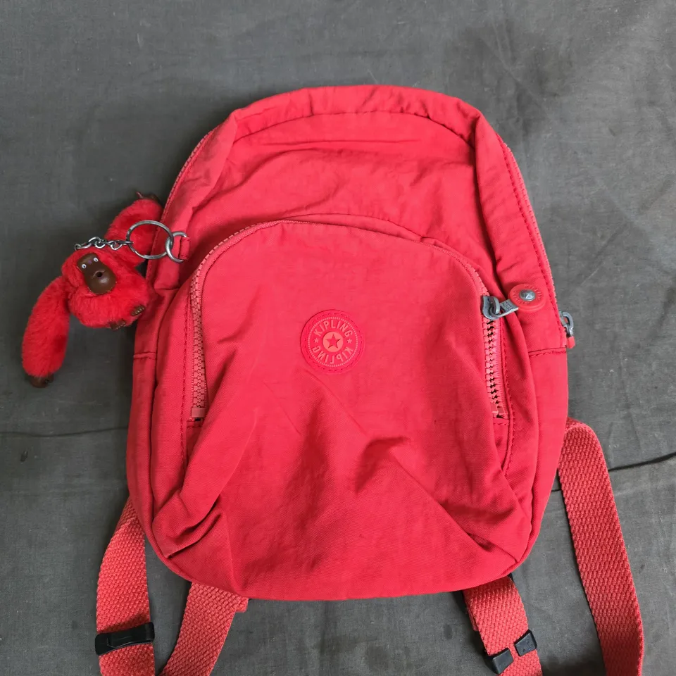 KIPLING RED MINI BACKPACK WITH KEY CHAIN