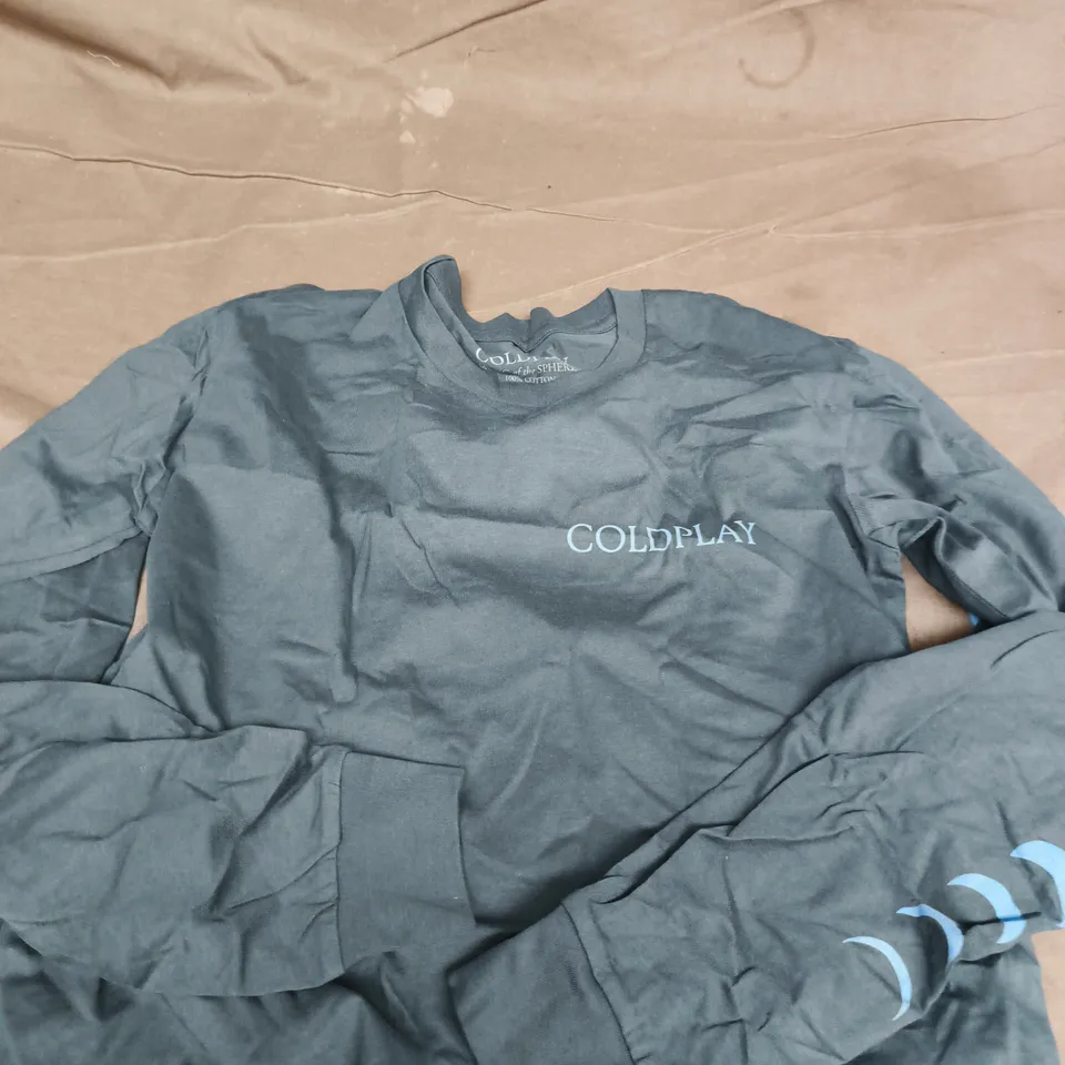 COLDPLAY MOON MUSIC LONG-SLEEVE COTTON TOP – MUSIC OF THE SPHERES, MEDIUM (UK M)
