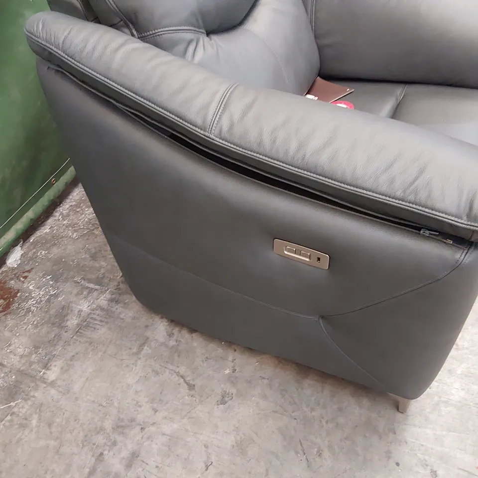 QUALITY BRITISH DESIGNER G PLAN JACKSON POWER RECLINING EASY CHAIR CAMBRIDGE PETROL BLUE LEATHER 