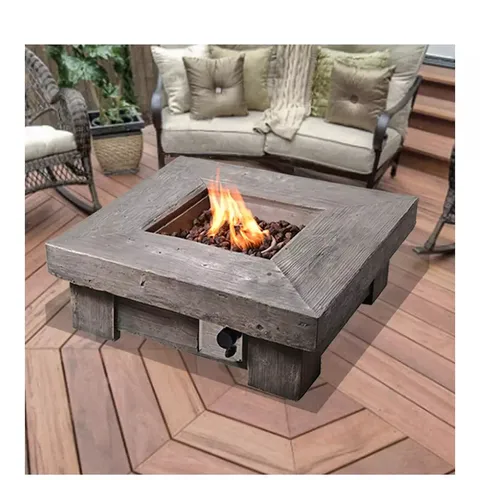 BOXED PEAKTOP BY TEAMSON HOME GARDEN LARGE GAS FIRE PIT TABLE BURNER, OUTDOOR HEATER FIREPIT // HF11501AA-UK