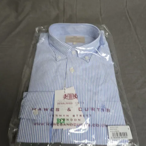 SEALED HAWES AND CURTIS PIN STRIPED BUTTONED SHIRT SIZE M