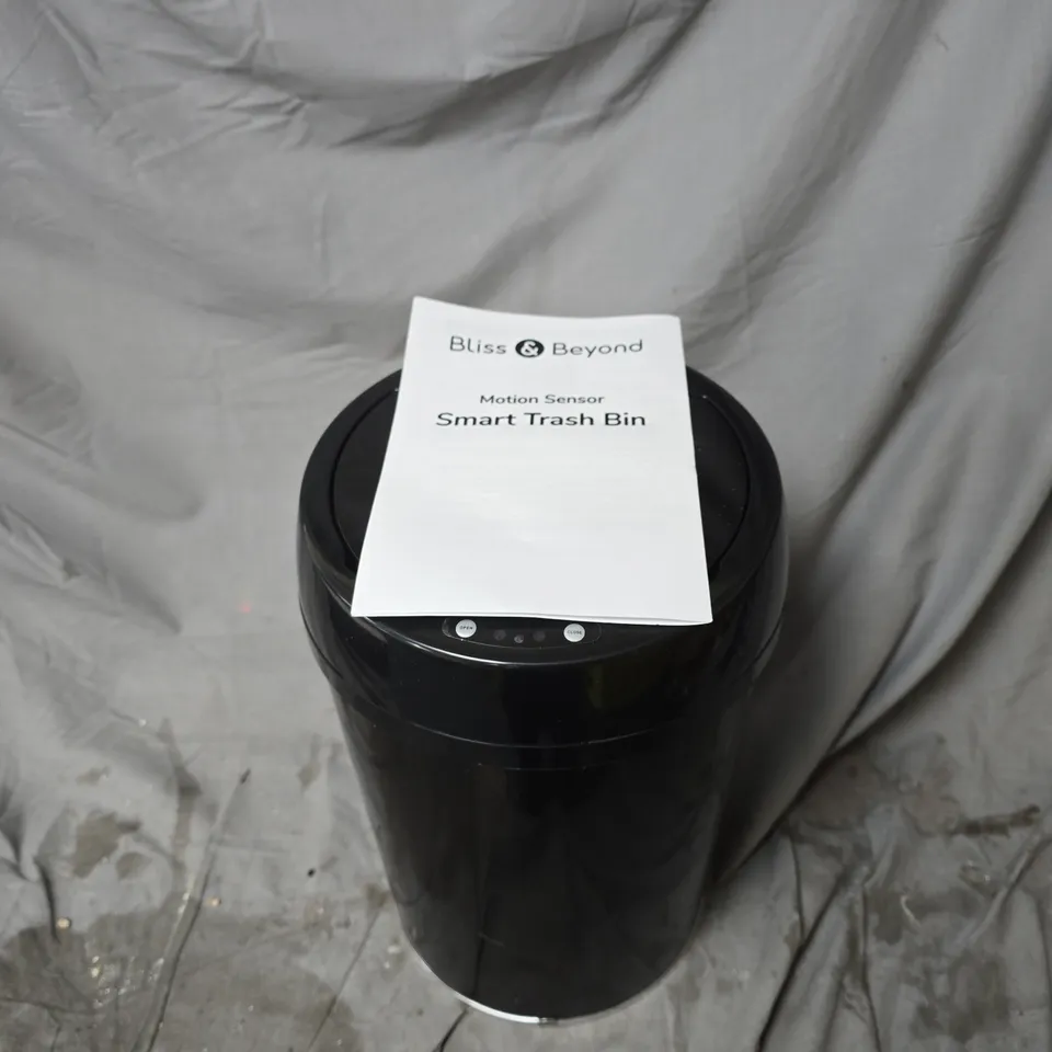 BLISS & BEYOND MOTION SENSOR SMART TRASH BIN – BLACK