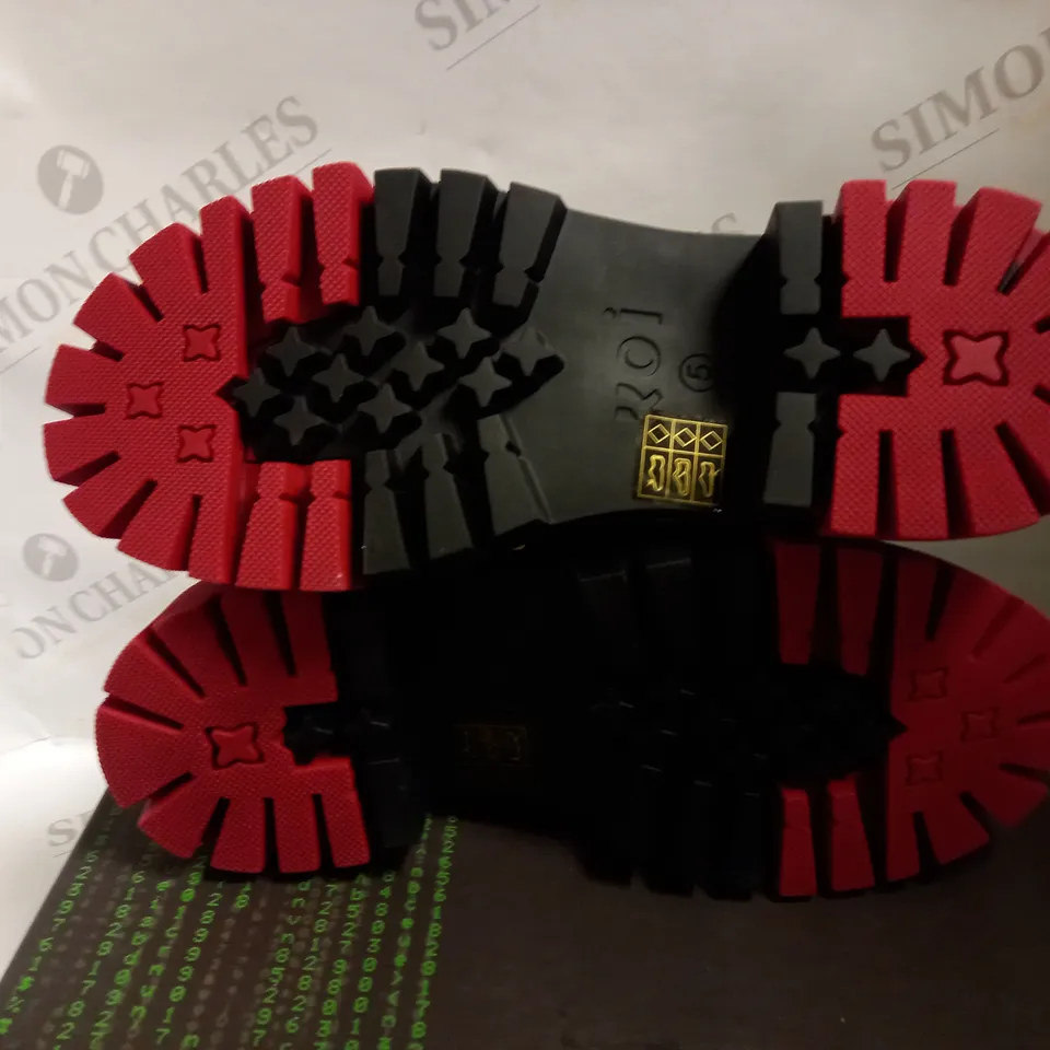 KOI VEGAN ACALON RED GLADIATOR SANDAL - SIZE 5