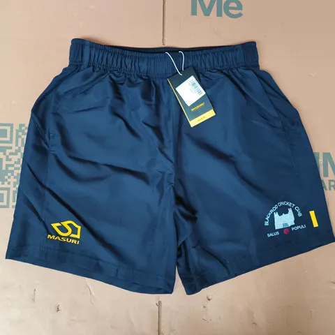 MASURI BLACKROD CRICKET CLUB TRAINING SHORTS IN NAVY SIZE MEDIUM