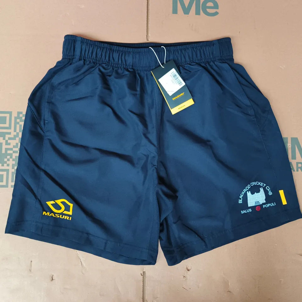 MASURI BLACKROD CRICKET CLUB TRAINING SHORTS IN NAVY SIZE MEDIUM