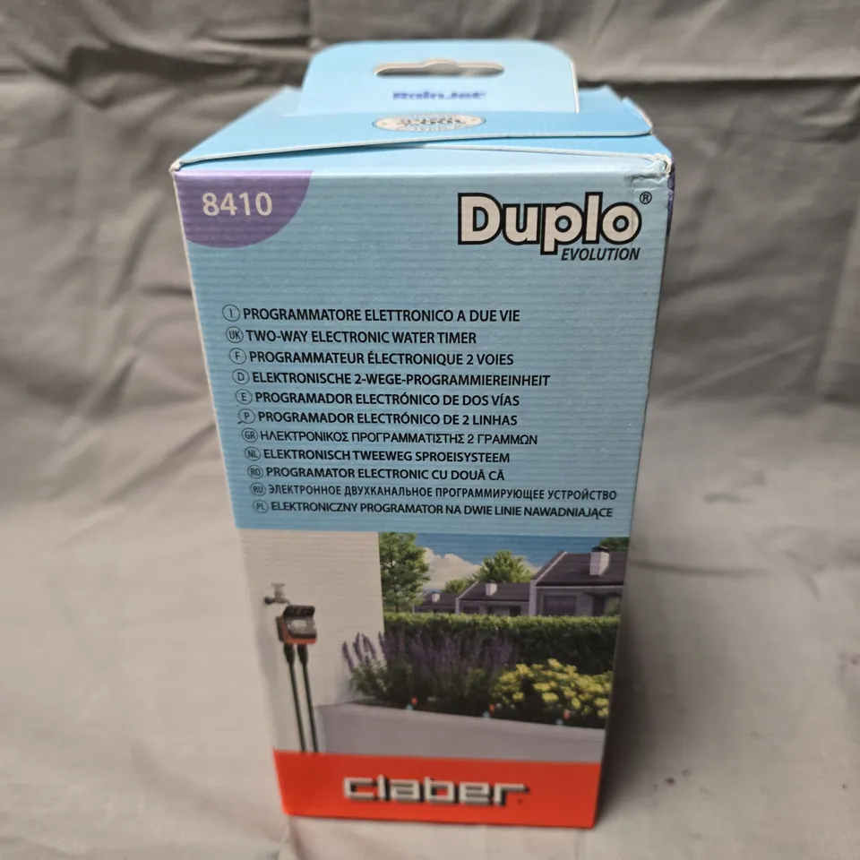 CLABER DUPLO EVOLUTION 8410 TWO-WAY ELECTRONIC WATER TIMER