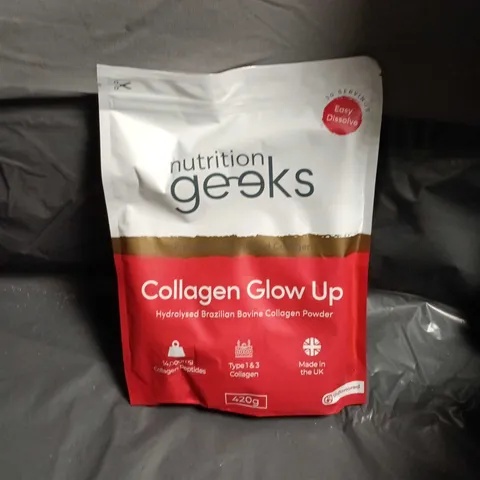 NUTRITION GEEKS COLLAGEN GLOW UP – HYDRALYSED BRAZILIAN BOVINE COLLAGEN POWDER, 420G