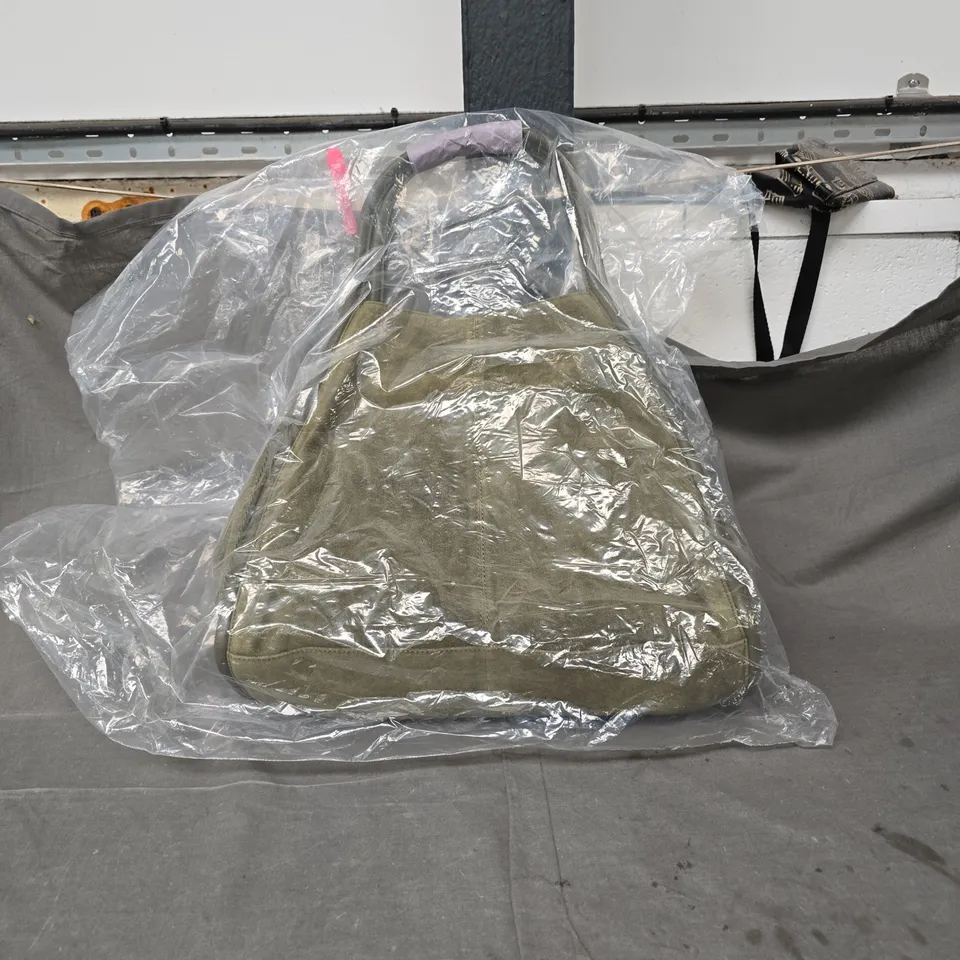 ASOS DESIGN SUEDE TOTE BAG – FOREST GREEN. BAGGED