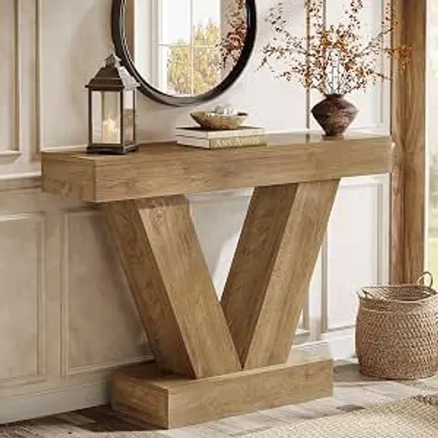 BOXED TRIBESIGNS 105CM CONSOLE TABLE - BROWN (1 BOX)
