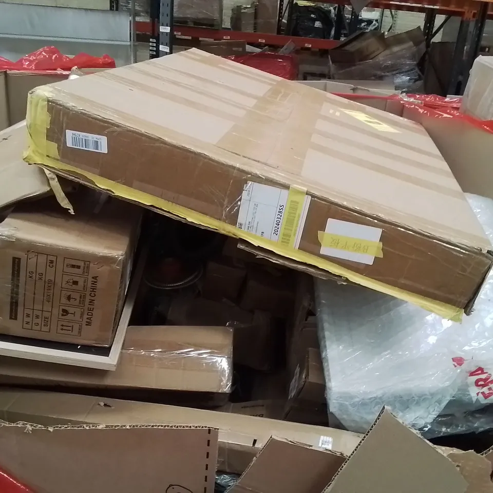 PALLET OF ASSORTED HOUSEHOLD GOODS AND PRODUCTS TO INCLUDE;ROLLER BLIND,RETRACTABLE SAFETY GATE,WATER FILTER SYSTEM 