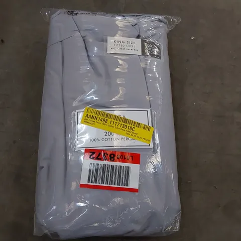 BAGGED 200 THREAD COUNT 100% COTTON EXTRA DEEP FITTED SHEET - KING SIZE 