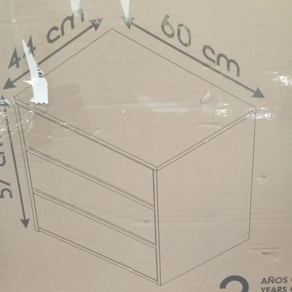 BOXED CAJONERA 3 DRAWER CABINET - WHITE