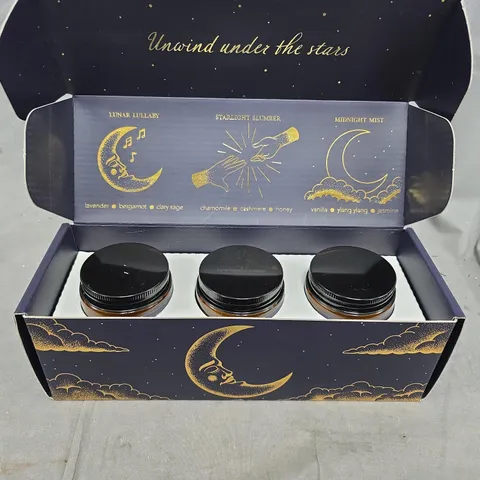 WICK & WINDSOR MIDNIGHT COLLECTION SOY WAX CANDLE GIFT SET – 3 X JARS