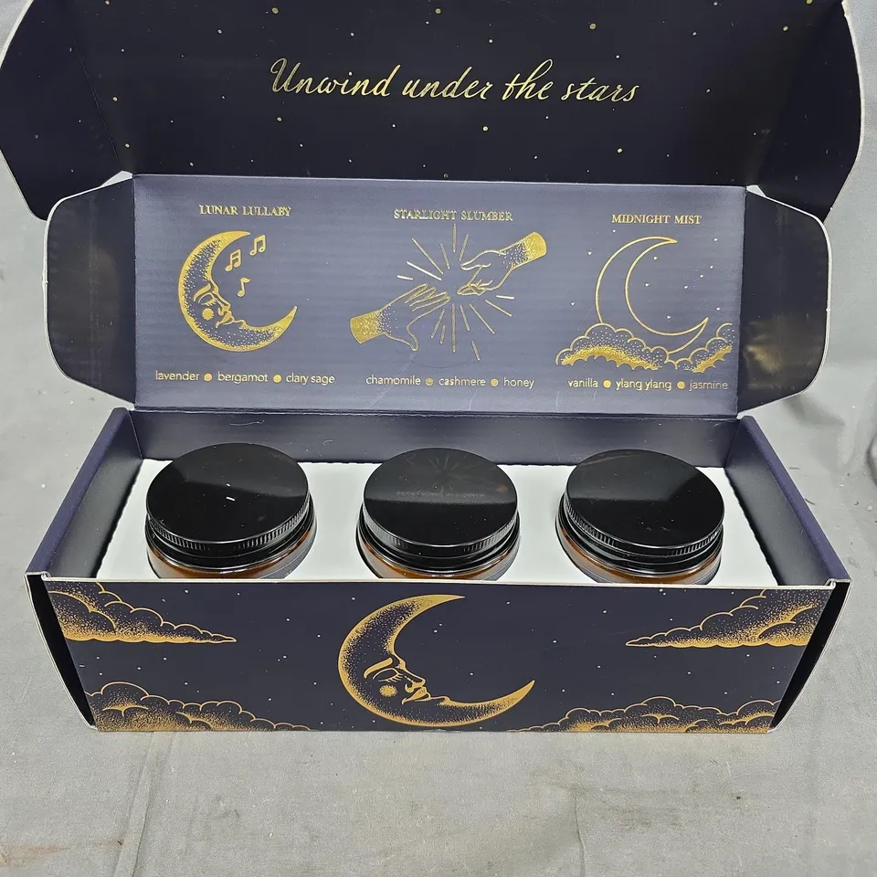 WICK & WINDSOR MIDNIGHT COLLECTION SOY WAX CANDLE GIFT SET – 3 X JARS