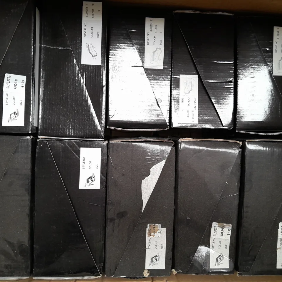 BOX OF APPROXIMATELY 12 BOXED PAIRS OF GEMZ LONDON OPEN TOE SANDALS IN VARIOUS STYLES AND SIZES