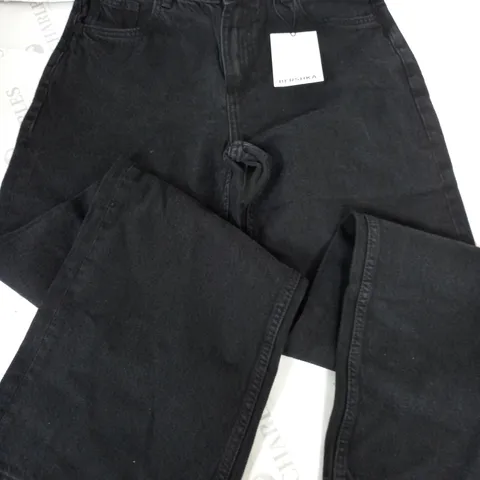 BERSHKA 90'S WIDE BLACK JEANS - EUR 38