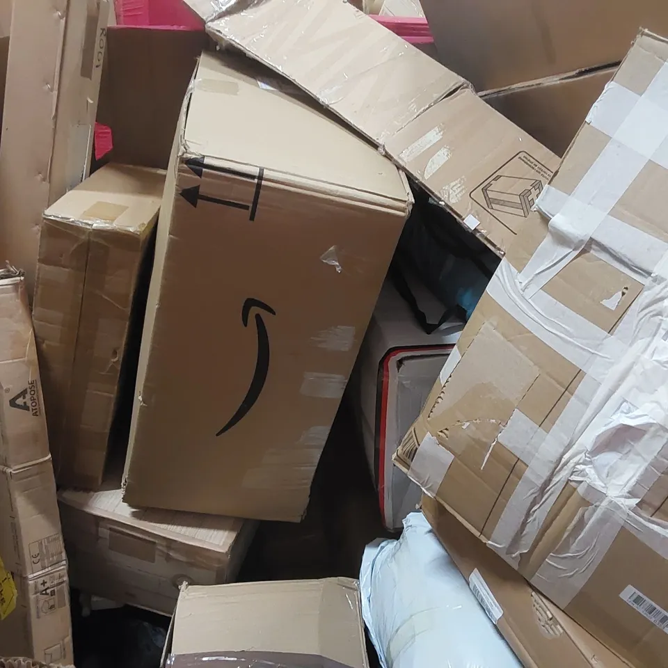 PALLET OF ASSORTED ITEMS INCLUDING: FULL-SIZE FOOD PROCESSOR, GOVEELIFE SMART HEATER, TABLETOP FIRE PIT, DOG CAR SEAT, PULL-UP BAR, STONE BATH MAT ECT