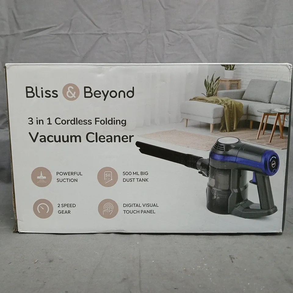 BOXED BLISS & BEYOND 3-IN-1 CORDLESS FOLDING VACUUM CLEANER