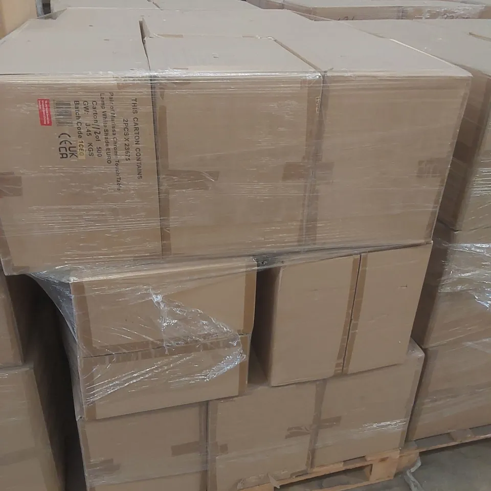 PALLET CONTAINING APPROXIMATELY 30x 2PCS MARISSA CHROME TOUCH TABLE LAMPS