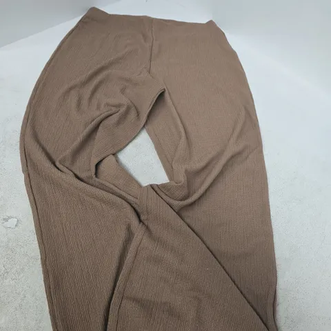 River Island Studios brown ribbed knit trousers – UK M