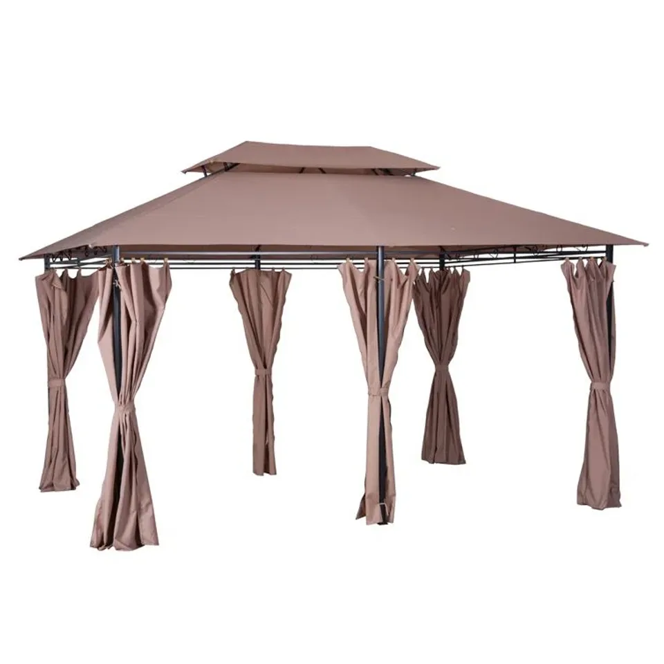 BOXED KATTIE 4M × 3M STEEL PATIO GAZEBO