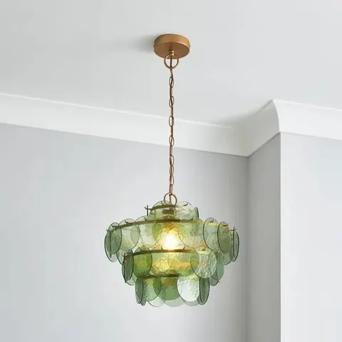 BOXED ALOHI DISC PENDANT LIGHT - OLIVE 