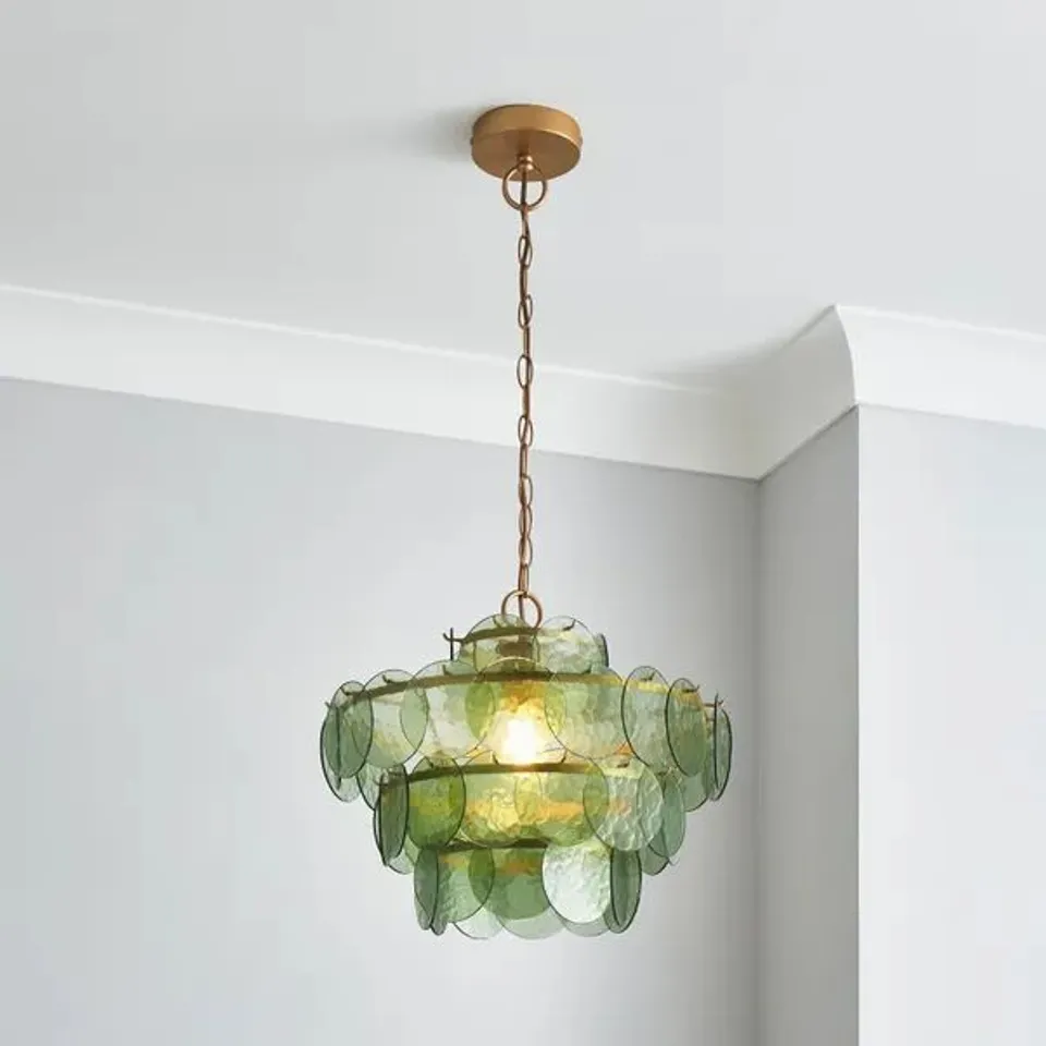 BOXED ALOHI DISC PENDANT LIGHT - OLIVE 