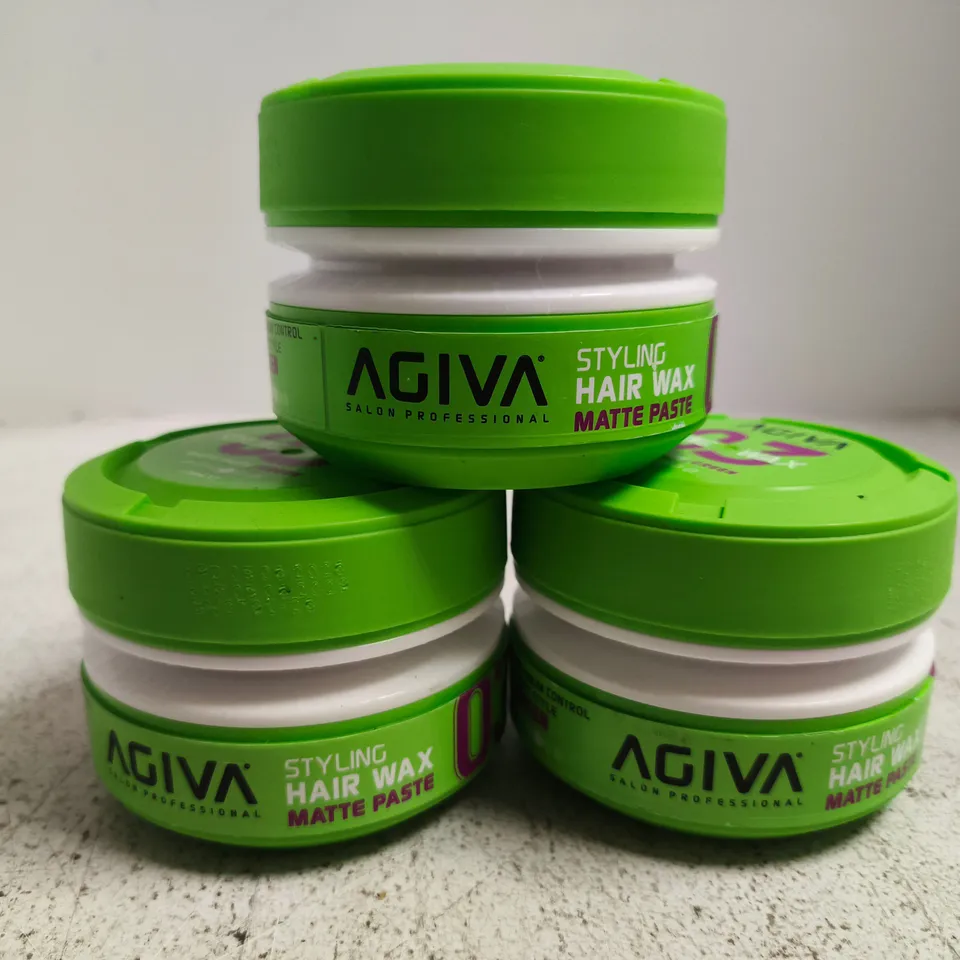 APPROX 20 X 175ML AGIVA STYLING 03 HAIR WAX MATTE PASTE GREEN