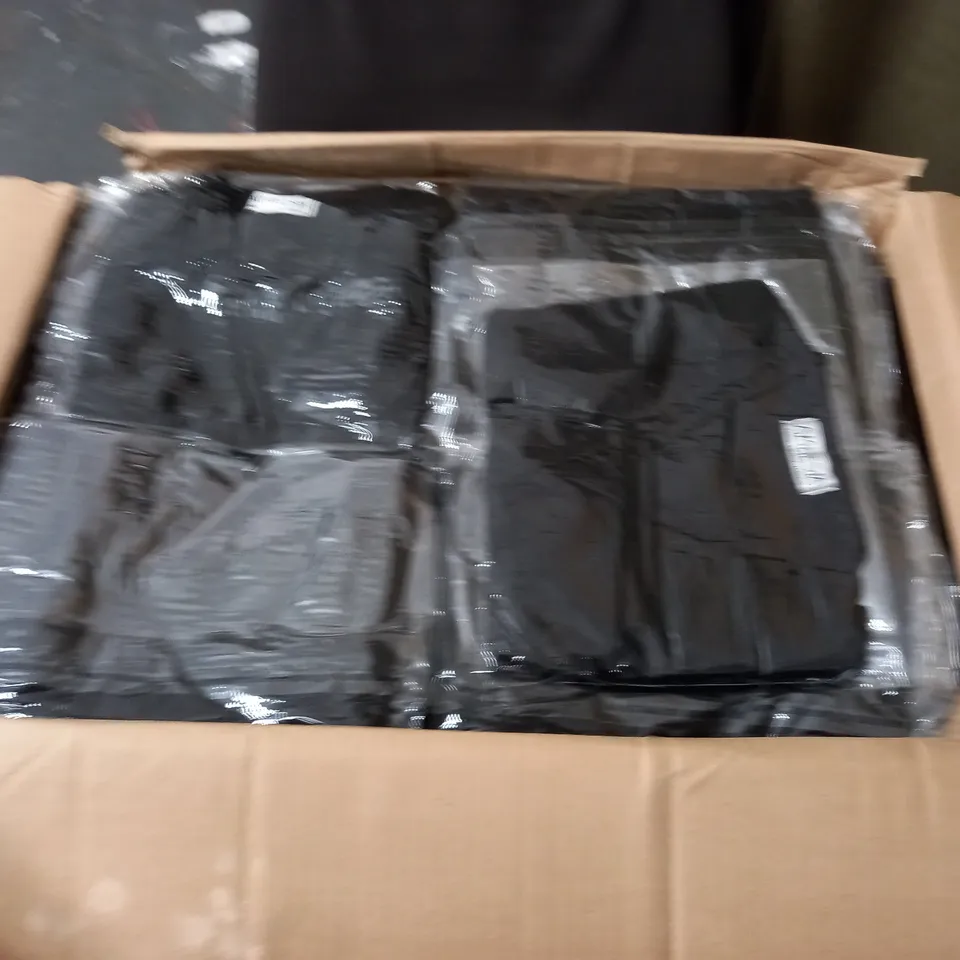LARGE QUANTITY OF BLACK V-NECK TOPS - SIZE UNSPECIFIED