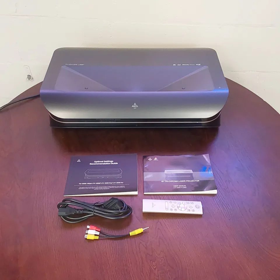 BOXED AWOL VISION LTV-3500 PRO 4K 3D RGB ULTRA SHORT THROW TRIPLE PROJECTOR WITH DOLBY VISION & ATMOS