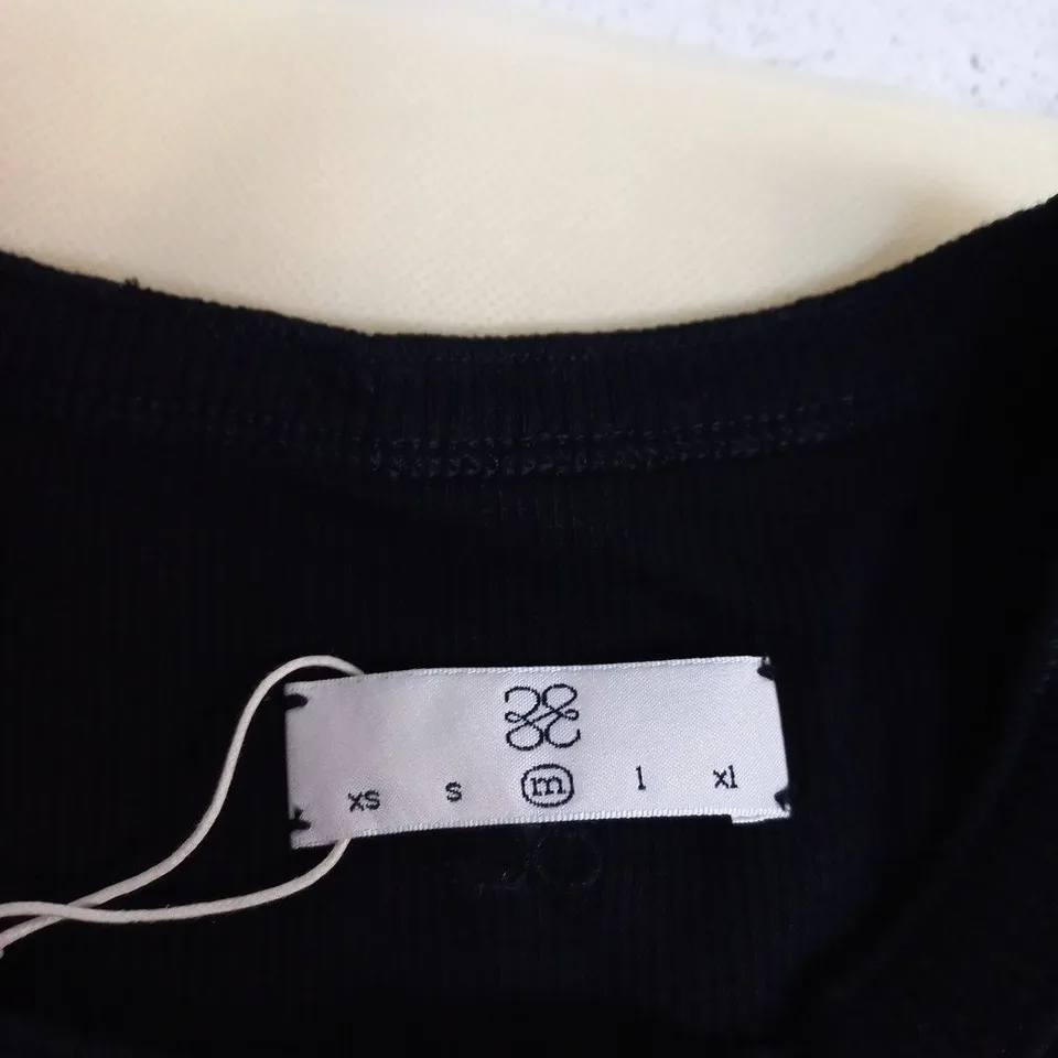 MEMORIES OF YESTERDAY RIBBED HENLEY TOP – BLACK, LONG SLEEVE, SIZE M (UK) 