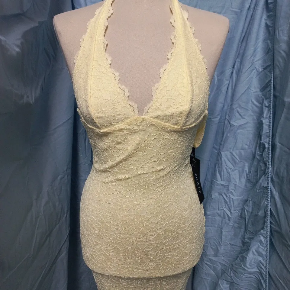 WHITE FOX DESTINY LACE MAXI DRESS – LEMON, XS