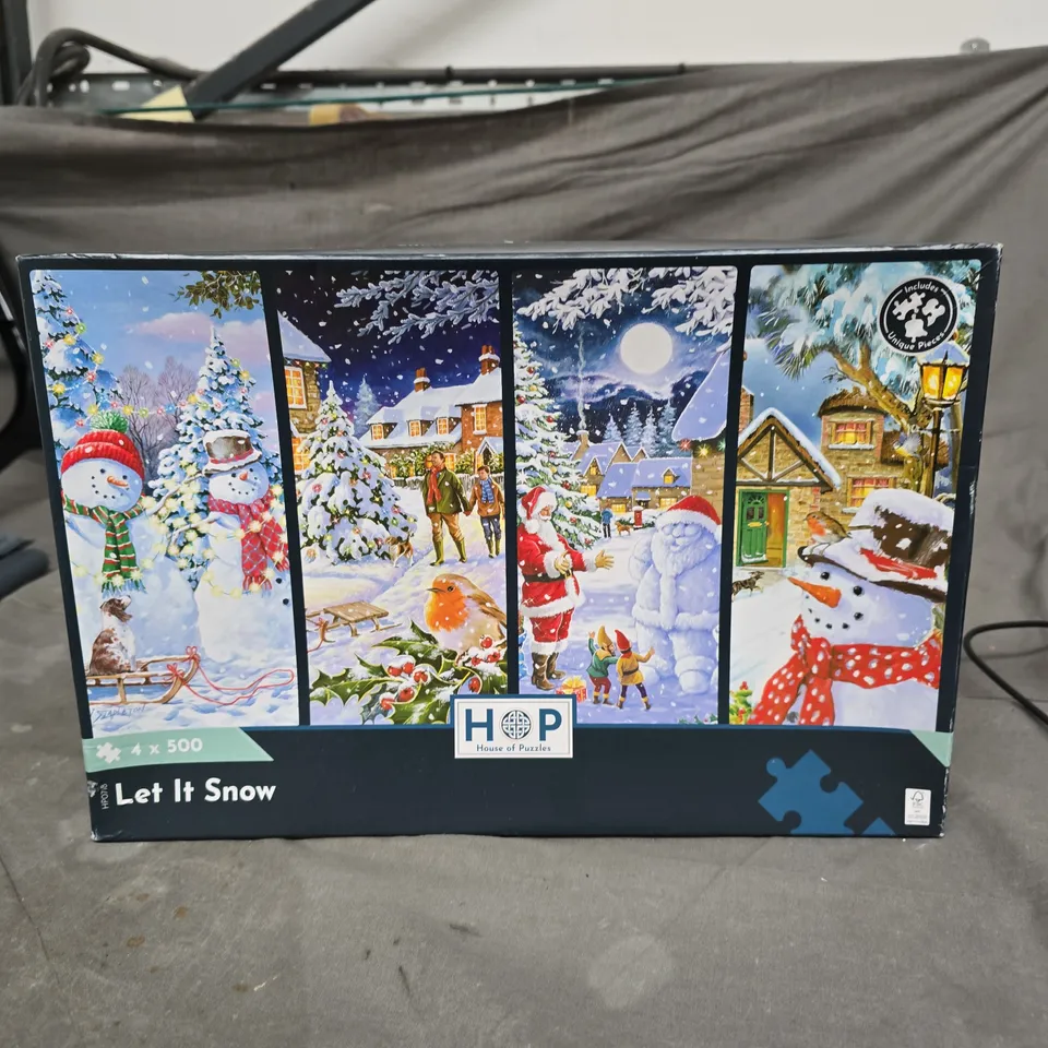 LET IT SNOW - 4 X 500-PIECE JIGSAW PUZZLE SET (HOUSE OF PUZZLES)