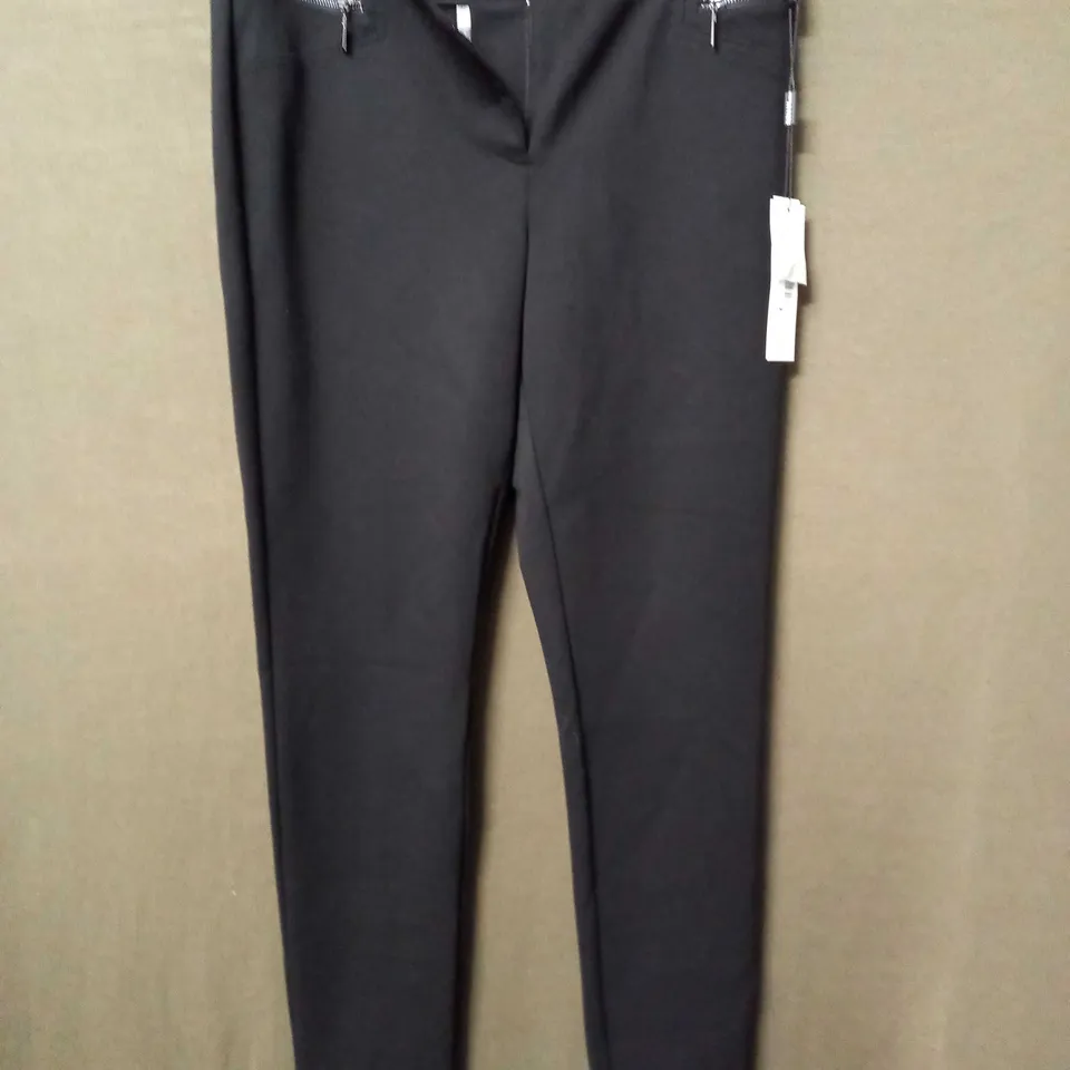 ROMAN PONTE TROUSERS WITH ZIPS IN BLACK - SIZE 14